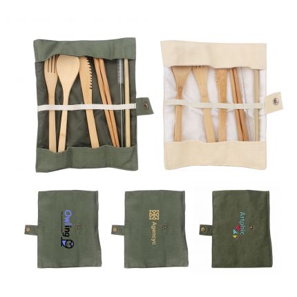 6 pieces Bamboo Cutlery Set